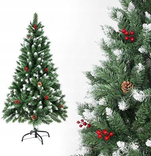 SunJas Umelý vianočný stromček XM015, 120cm vianočný stromček so stojanom